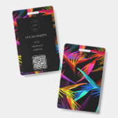 Messy カラフル Black Base従業員名 バッジ (正面＆裏面)