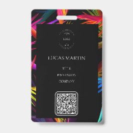 Messy カラフル Black Base従業員名 バッジ