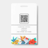 Messy カラフル Tropical Photo従業員名 バッジ (裏面)