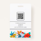 Messy カラフル Tropical Photo従業員名 バッジ (裏面)