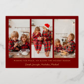 Messy And Bright Christmas Holiday Family 箔シーズンカード (裏面)