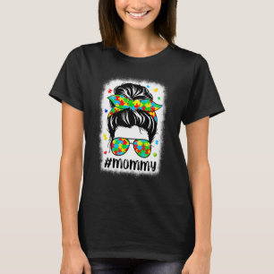 Messy Bandana Mommy支援女性自閉症Aw Tシャツ
