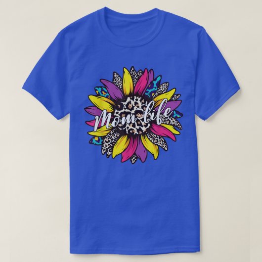 Messy BunひまわりヒョウMと上品な母の生活 Tシャツ (デザイン正面)