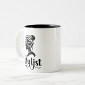 Messy Bunシルエットヘアスタイリスト ツートーンマグカップ (正面左)