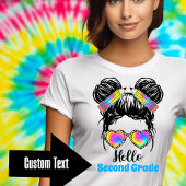 Messy BunハローカスタムグレードTシャツ Tシャツ