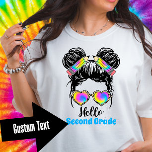 Messy BunハローカスタムグレードTシャツ Tシャツ