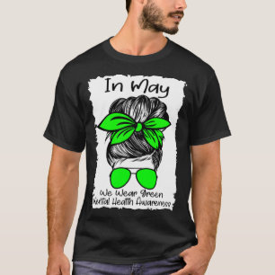 Messy Bunメンタルヘルス認識度月の戦い Tシャツ