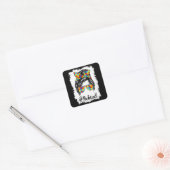 Messy Bun親切な自閉症意識の女性の女の子ママ スクエアシール (封筒)