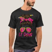 Messy Bun 67 Days Smarter Funny 67 Kids 67 Days Of Tシャツ (正面)