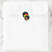 Messy Bun Black History Monthシャツアフリカンアメリ ラウンドシール (バッグ)