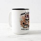 Messy Bun, Bones & Breaked Truths ツートーンマグカップ (正面左)