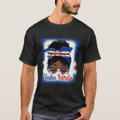 Messy Bun Cape Verdean Cabo Verde Flag Womens Woma Tシャツ (正面)