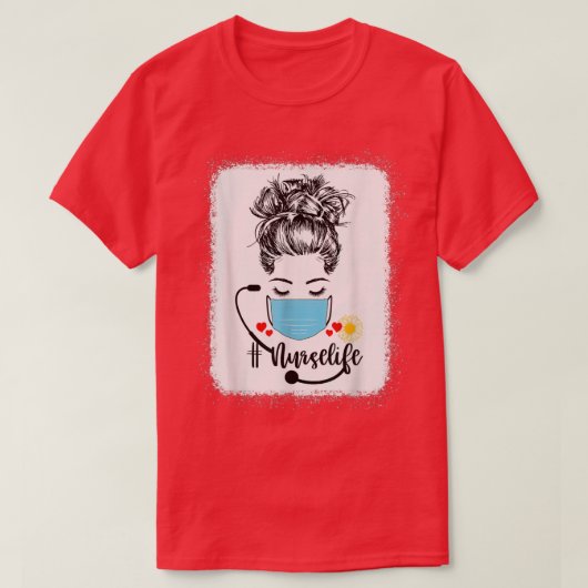 Messy Bun Cna認定不気味看護助手H Tシャツ (デザイン正面)