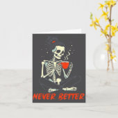 Messy Bun Drinking Coffee For Women Never Better S カード (黄色い花)