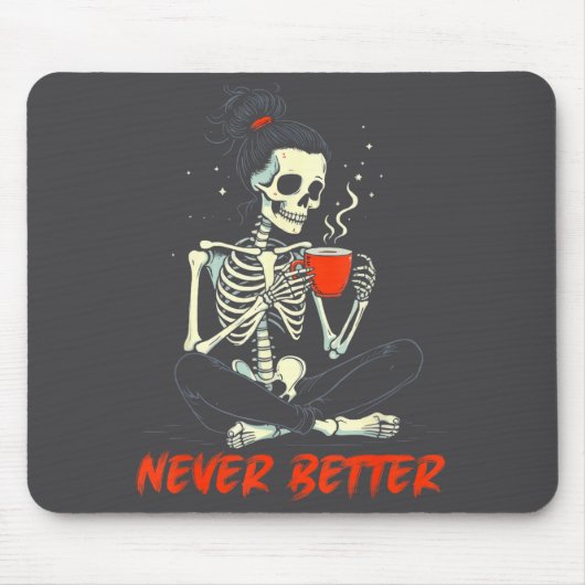 Messy Bun Drinking Coffee For Women Never Better S マウスパッド (正面)