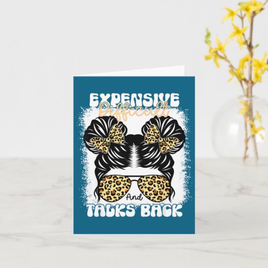 Messy Bun Funny Backtalk, Expensive Difficult And  カード (黄色い花)