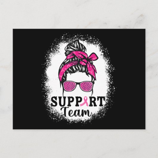 Messy Bun Hair Supportチーム乳がん待ち ポストカード (正面)