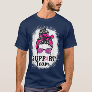 Messy Bun Hair Supportチーム乳がん待ち Tシャツ