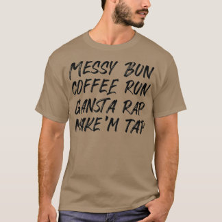 Messy Bun Jiu Jitsu Coffee彼ら走をタップBJJ Tシャツ