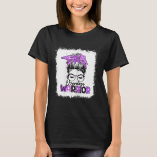 Messy Bun Leopard Print Purple Ribbon Overdose Awa Tシャツ