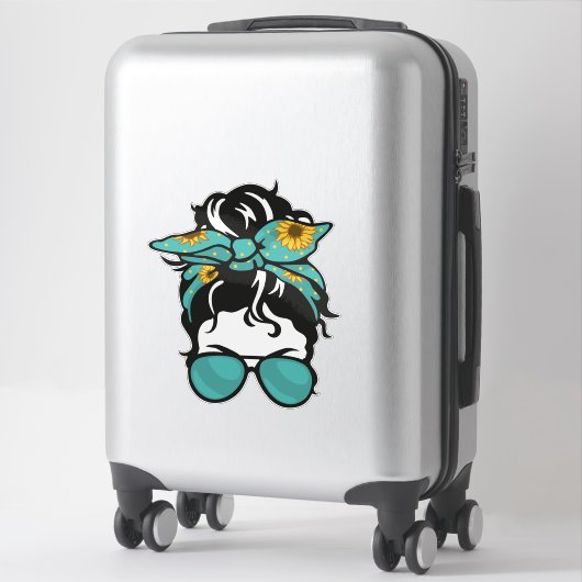 Messy Bun Life Stickers – Funny Mom Stickers, Coff シール (スーツケース)