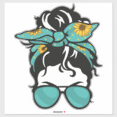 Messy Bun Life Stickers – Funny Mom Stickers, Coff シール (シート)