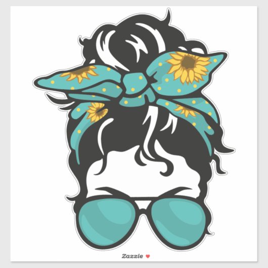 Messy Bun Life Stickers – Funny Mom Stickers, Coff シール (シート)