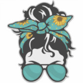 Messy Bun Life Stickers – Funny Mom Stickers, Coff シール (正面)