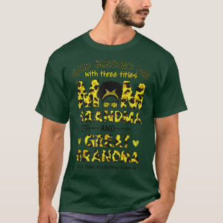 Messy Bun Melanin African American Mom Grandma Mot Tシャツ