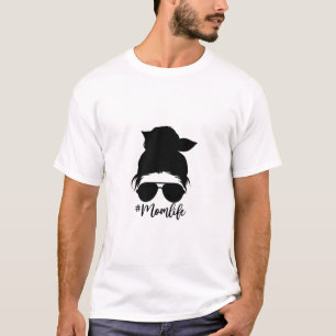 Messy Bun Momlife-Mom-Mothersデイキッズ Tシャツ