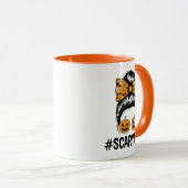 Messy Bun Scary Mom Halloween マグカップ (正面右)