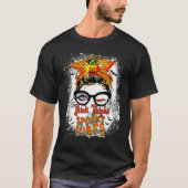 Messy Bun Thick Thighs Spooky Vibes Lady Bleached  Tシャツ (正面)