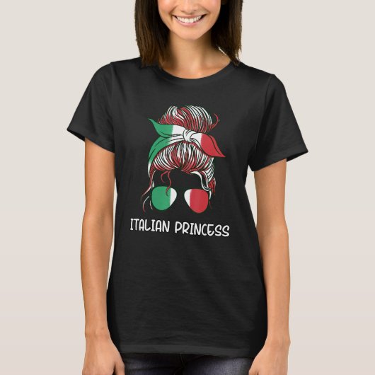 Messy Buns Italian Princess Italy Girl Italia Woma Tシャツ (正面)