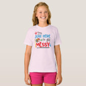 Messy - Girls'Hanes TAGLESS® T-Shirt Tシャツ (正面フル)