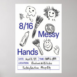 Messy Hands Poster Print Playful Brushstrokes ポスター