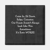 Messy Houseのレトロブラックマグネットの謝罪 マグネット (正面)