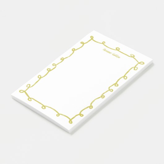 Messy Loops Doodleフレーム名前をカスタムするメモ帳 ポストイット (アングル)