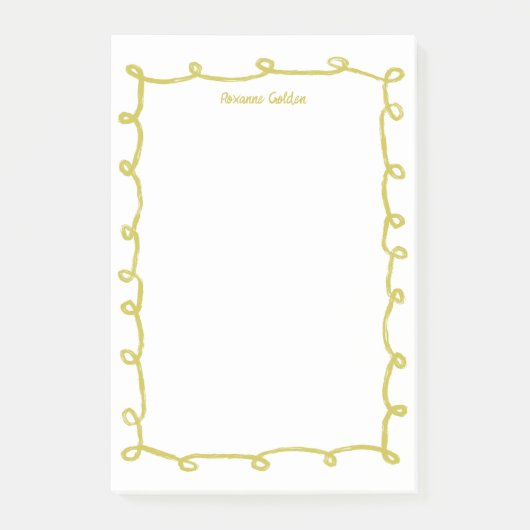 Messy Loops Doodleフレーム名前をカスタムするメモ帳 ポストイット (正面)