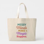 Messy Minds Make Magic Happen ラージトートバッグ (裏面)