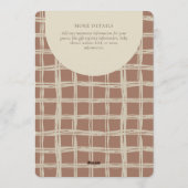 Messy Plaid Geometric Gender Neutral Brown Beige 招待状 (裏面)
