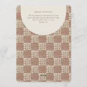 Messy Plaid Geometric Gender Neutral Brown Beige 招待状 (裏面)