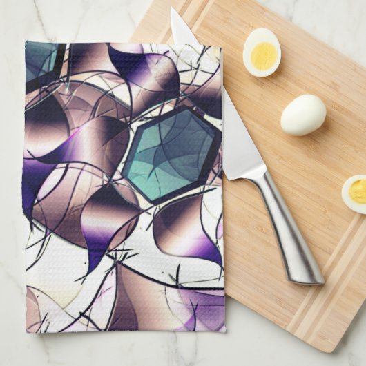 Messy virtual flower in gradient tones キッチンタオル (四つ折り)