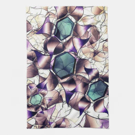 Messy virtual flower in gradient tones キッチンタオル