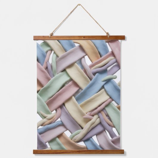 Messy weave Wood Topped Wall Tapestry 吊り下げ型タペストリー (正面)