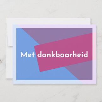 "Met dankbaarheid" サンキューカード
