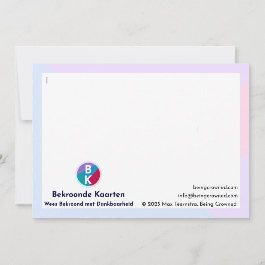 "Met dankbaarheid" サンキューカード (裏面)