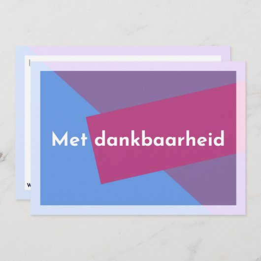 "Met dankbaarheid" サンキューカード (正面/裏面)