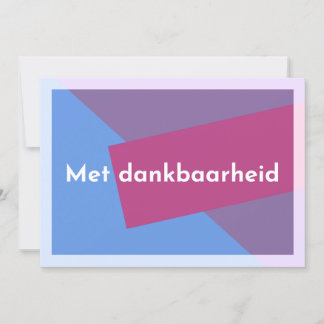 "Met dankbaarheid" サンキューカード