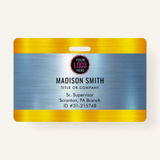 METAL会社ロゴID従業員 バッジ (正面)