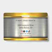 METAL会社ロゴID従業員 バッジ (裏面)